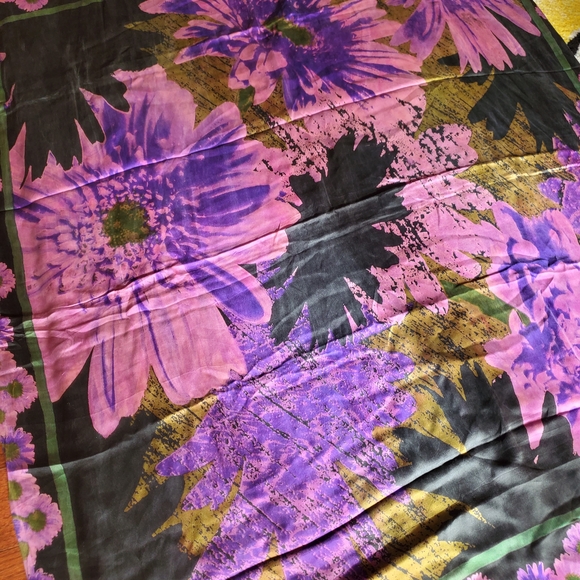 Women Authentic Satya Paul Pure Crepe Saree With Floral Theme Bollywood Designer - Picture 7 of 12